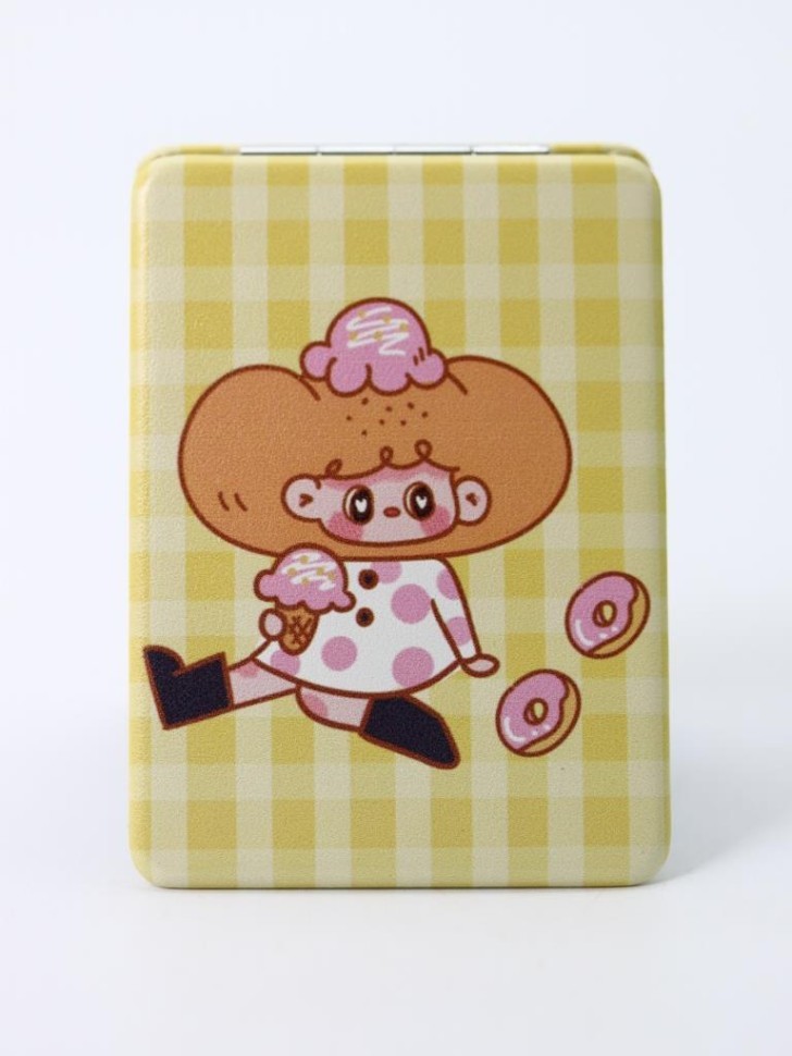 Зеркало "Girl donuts", yellow