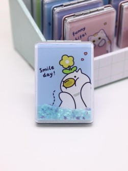 Зеркало шейкер раскладное "Smile day Duck", голубое, 8*6 см