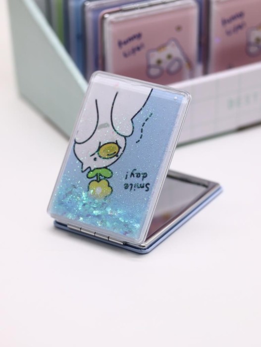 Зеркало шейкер раскладное &quot;Smile day Duck&quot;, голубое, 8*6 см 