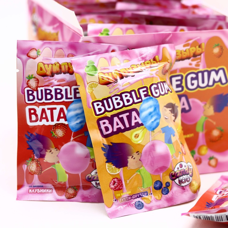 Жевательная резинка «Дуй пузырь! Bubble gum вата», 24 шт.
