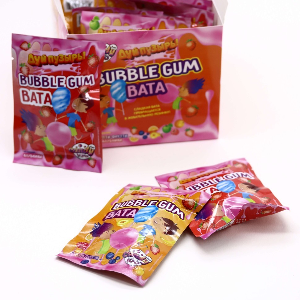 Жевательная резинка «Дуй пузырь! Bubble gum вата», 24 шт.