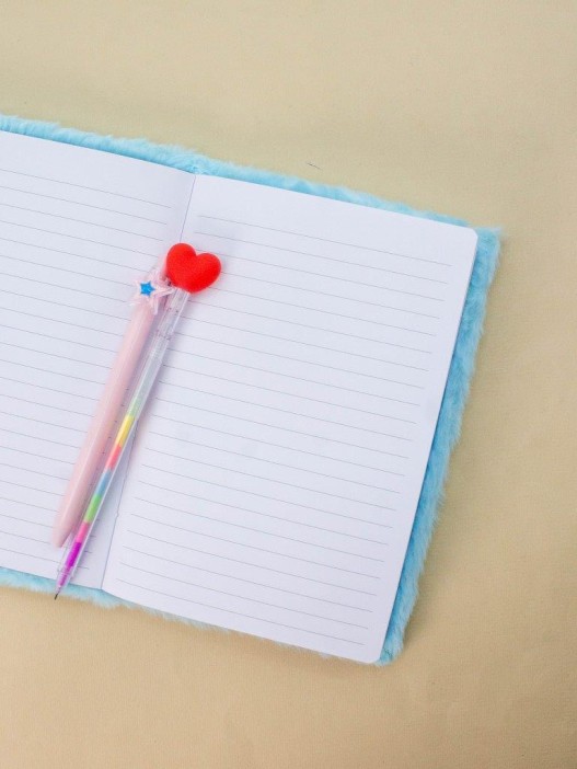 Блокнот плюшевый с замочком «Colorful rain», blue, 21,5х15 см, плотность 70 гр. 