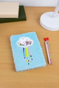 Блокнот плюшевый с замочком «Colorful rain», blue, 21,5х15 см, плотность 70 гр.