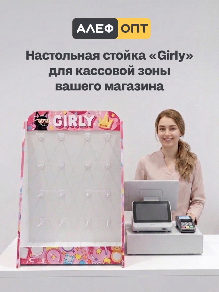 Стойка настольная "GIRLY" 575*350*255, 16 крючков