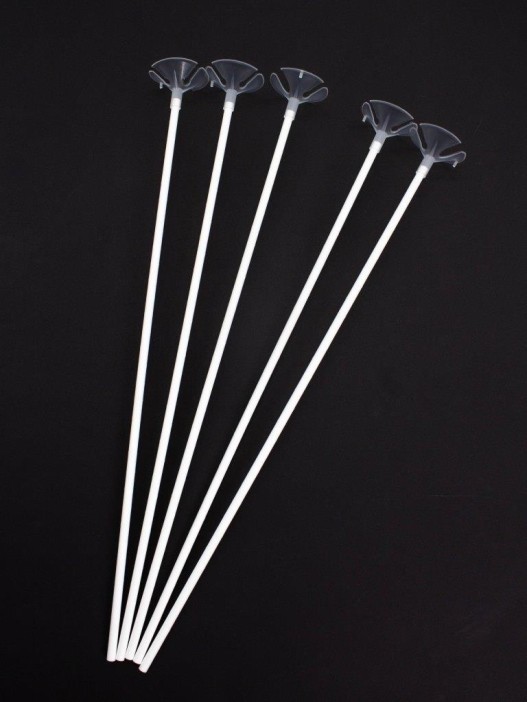 Трубочка+зажим для шаров 10 шт. &quot;Holiday retainer&quot;, white (40 см) 