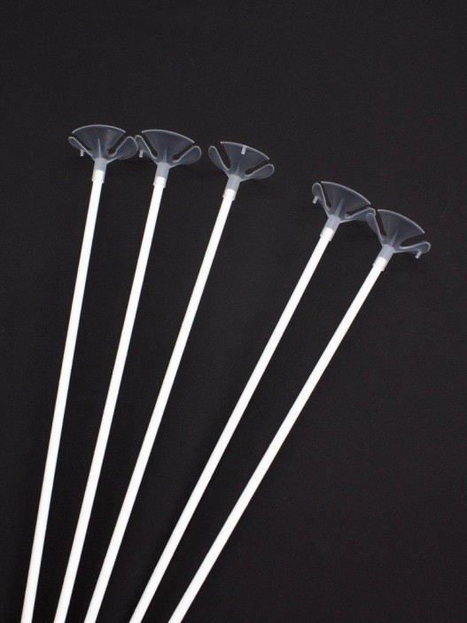 Трубочка+зажим для шаров 10 шт. &quot;Holiday retainer&quot;, white (40 см) 