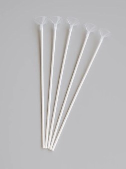 Трубочка+зажим для шаров 10 шт. "Holiday retainer", white (40 см)