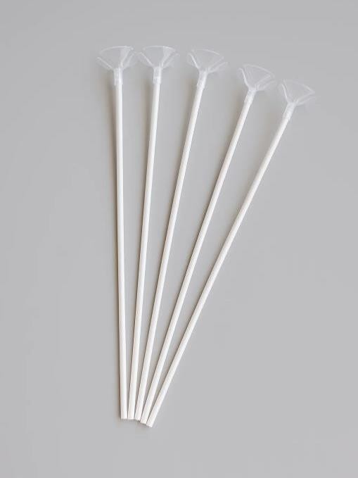 Трубочка+зажим для шаров 10 шт. &quot;Holiday retainer&quot;, white (40 см) 