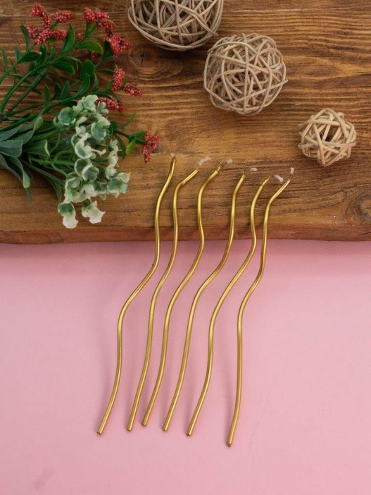 Набор свечей 10 шт. &quot;Wavy spark&quot;, gold (14 см) 