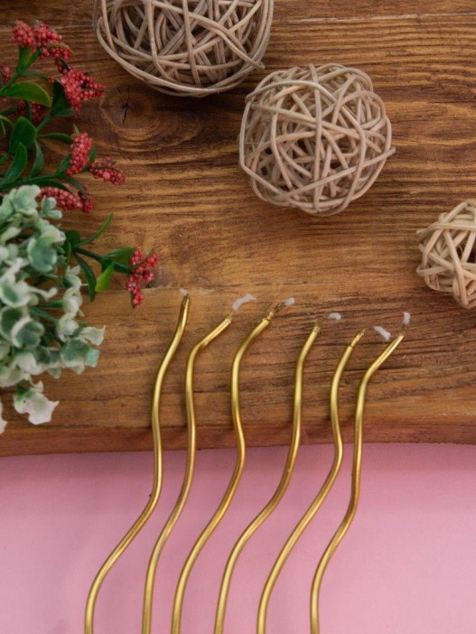 Набор свечей 10 шт. &quot;Wavy spark&quot;, gold (14 см) 