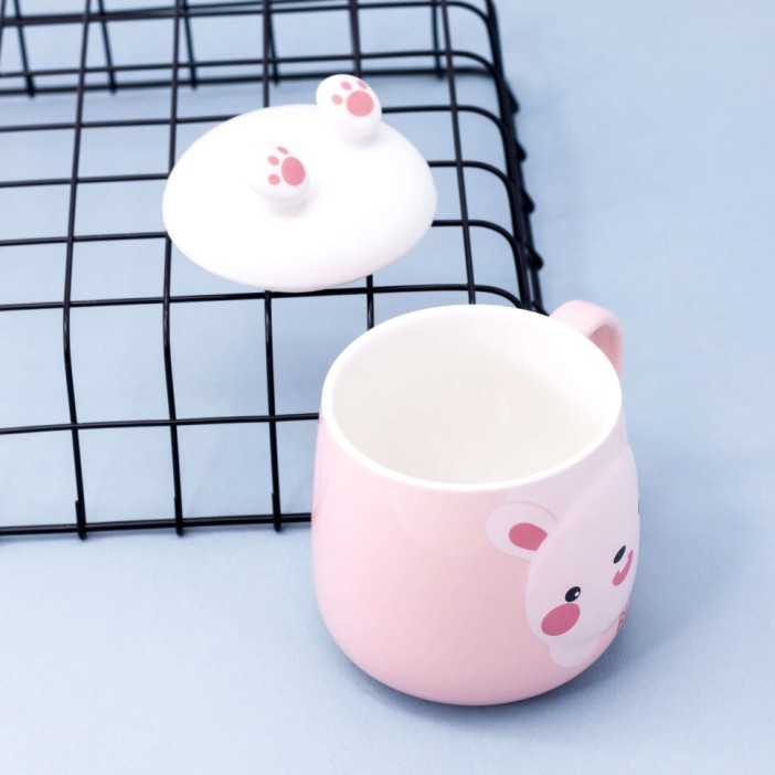 Кружка "Face animals", pink (440ml) 