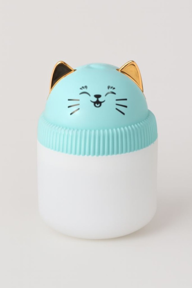 Настольный увлажнитель воздуха - ночник iLikeGift "Кошка", зеленый, (портативный, USB)