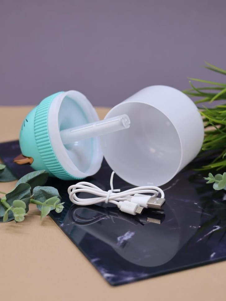 Настольный увлажнитель воздуха - ночник iLikeGift "Кошка", зеленый, (портативный, USB)
