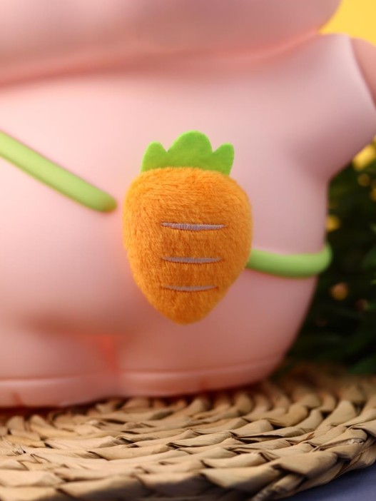 Копилка «Pig carrot bag», pink (24 см), пластик 