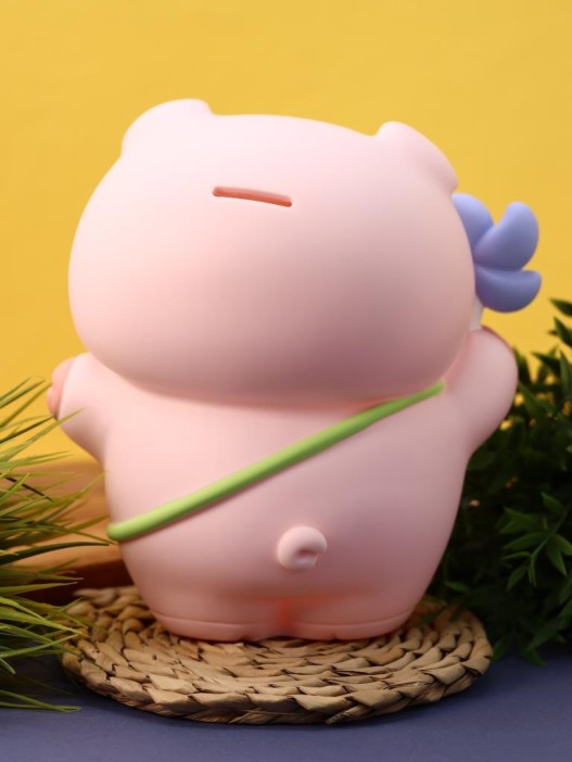 Копилка «Pig carrot bag», pink (24 см), пластик 