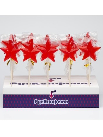 Леденцы "Звёздочка", красная (шоубокс - 35 шт.) 