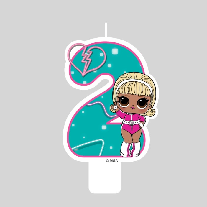 Парафиновая свеча в торт &quot;LOL. Цифра 2 , с героем&quot; 