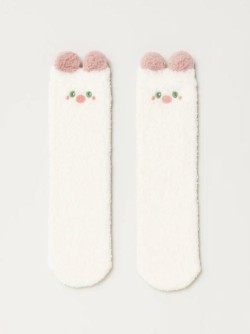 Носки iLikeGift «Fluffy ears», white, мужские/женские евро размер 37-41