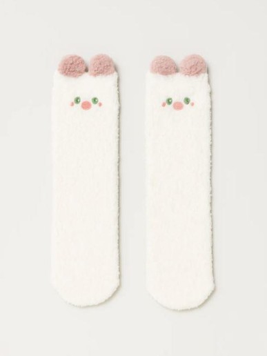 Носки iLikeGift «Fluffy ears», white, мужские/женские евро размер 37-41