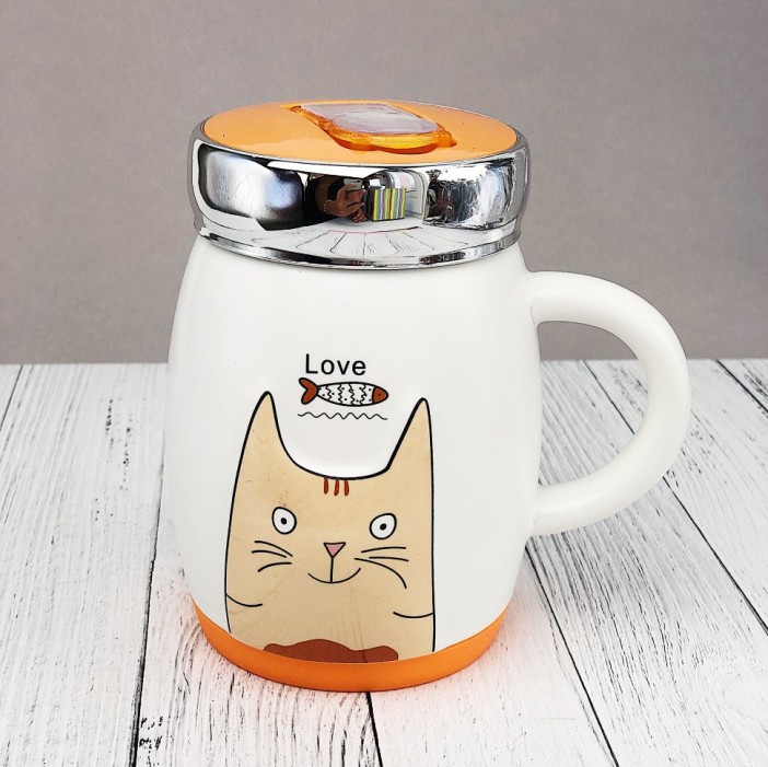 Кружка &quot;Love Cat&quot; (Yellow) (480ml) 