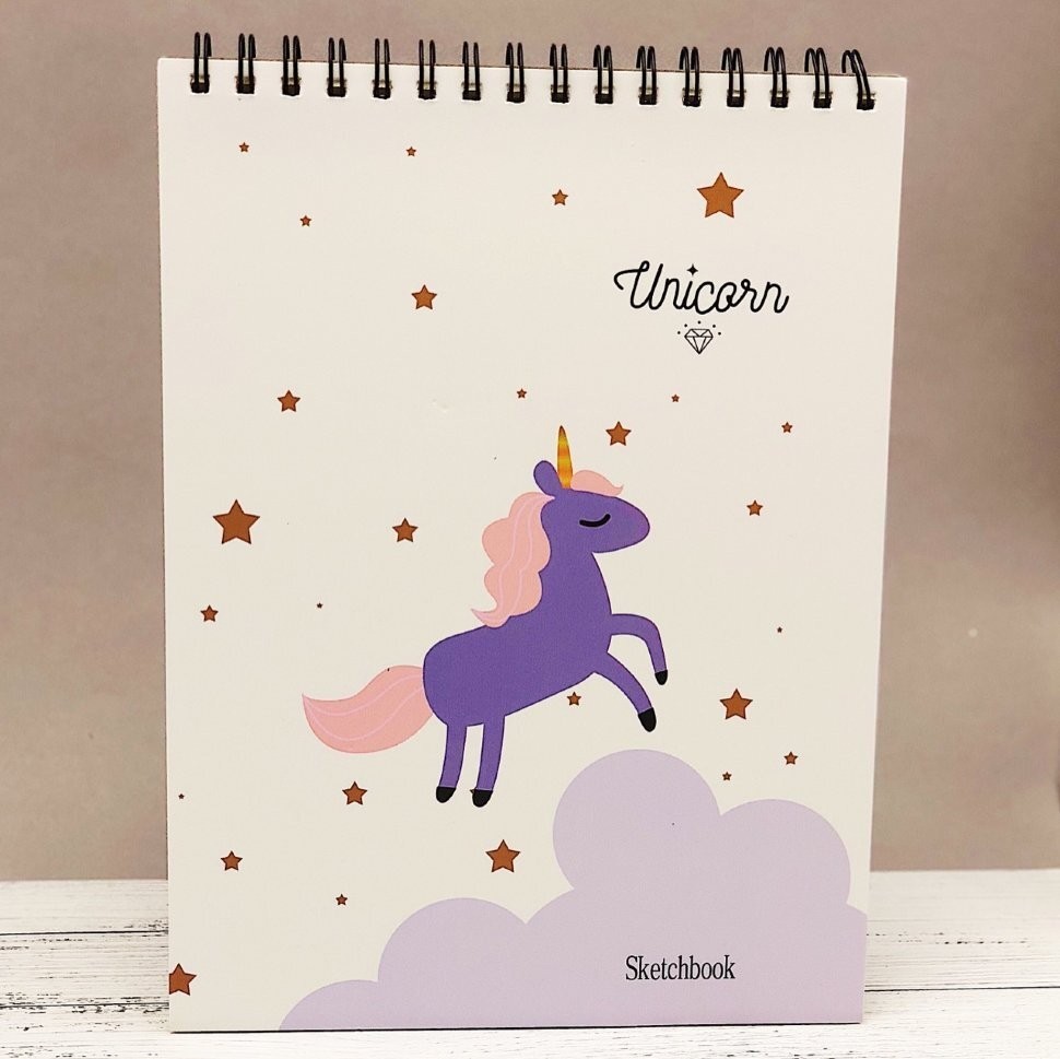 BQ1451 Скетчбук "Unicorn", white