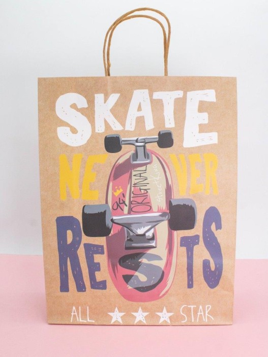 Пакет подарочный крафтовый «CoOol», skate (32*42*11) 
