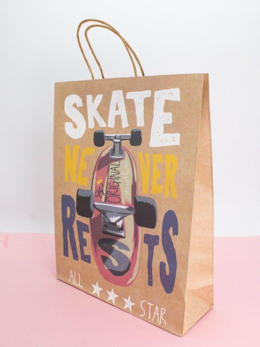 Пакет подарочный крафтовый «CoOol», skate (32*42*11) 