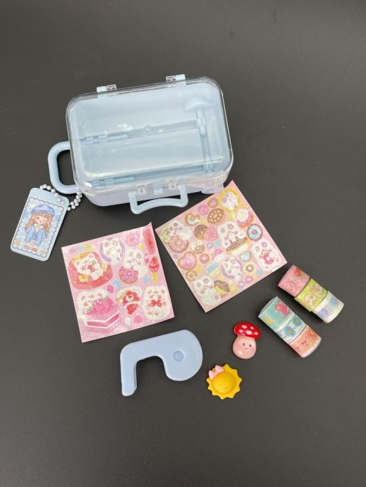 Набор декоративного скотча 6 шт. + диспенсер &quot;Suitcase&quot;, blue (13.5*6*4.5см) 