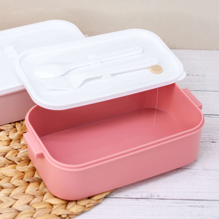 Ланчбокс &quot;New style&quot;, pink (ложка+вилка), 1700 мл 