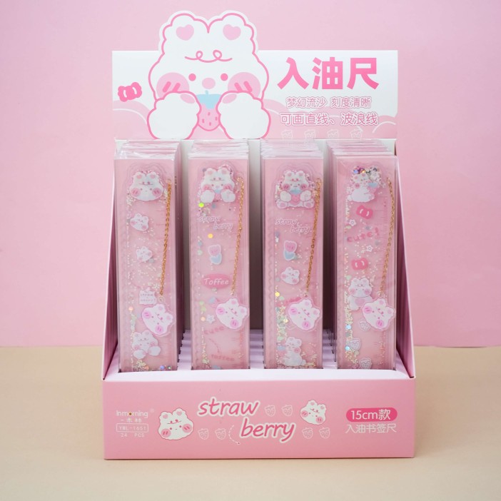 Линейка закладка "Hare strawberry", mix 