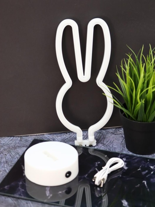 Неоновый LED ночник настольный &quot;Bunny&quot;, розовое свечение (20,5х22 см) 