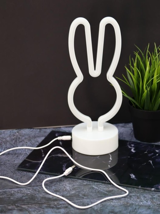 Неоновый LED ночник настольный &quot;Bunny&quot;, розовое свечение (20,5х22 см) 