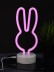 Неоновый LED ночник настольный &quot;Bunny&quot;, розовое свечение (20,5х22 см) 