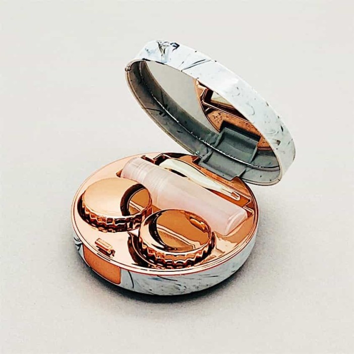 Контейнер для линз "Marble", pink 