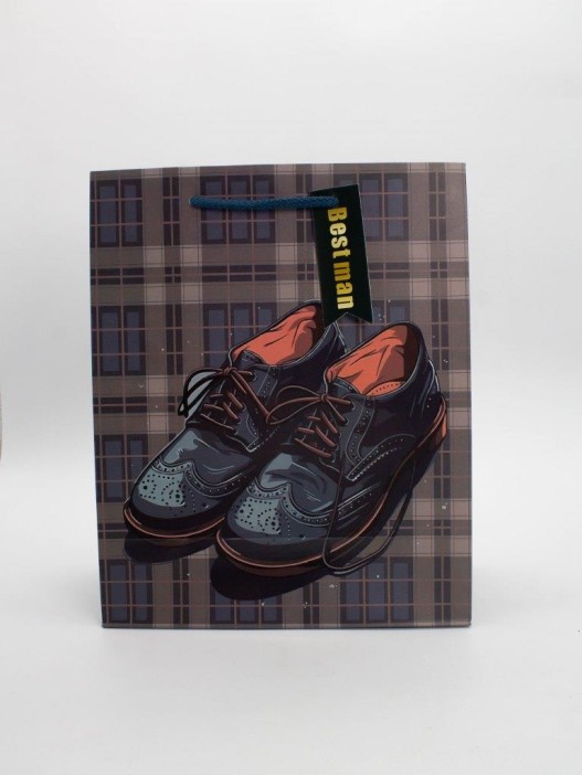 Пакет подарочный «Best man», blue (26*32*12.5) 