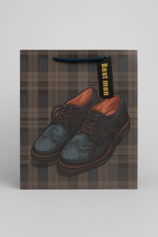 Пакет подарочный «Best man», blue (26*32*12.5)