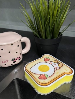Губка для посуды "Cattoast"