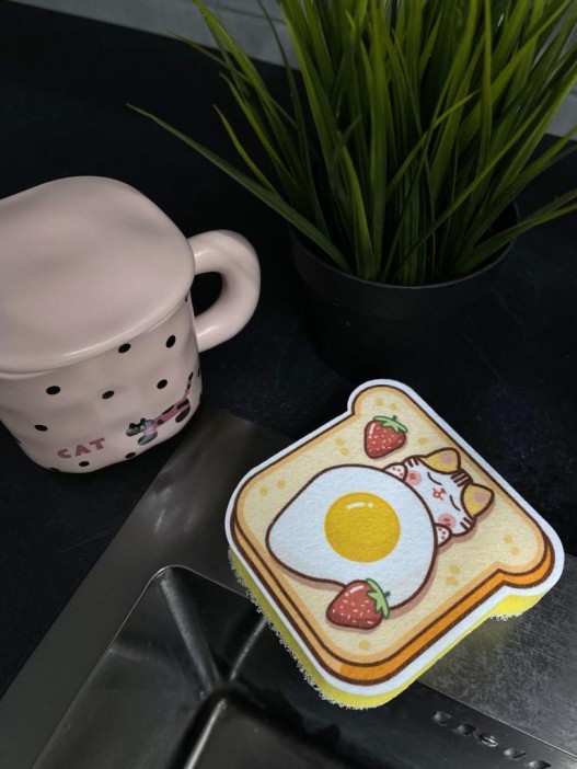 Губка для посуды "Cattoast" 