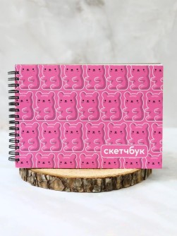 Скетчбук DRAW ME! «Мишка розовый», 14х20 см,  плотность 100 гр