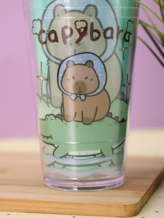 Тамблер iLikeGift &quot;Capybara in hat&quot;, green (450 мл) 