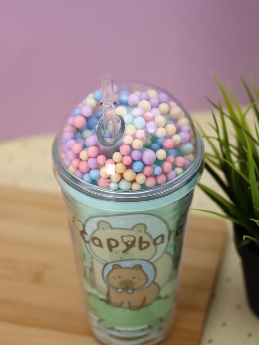 Тамблер iLikeGift &quot;Capybara in hat&quot;, green (450 мл) 