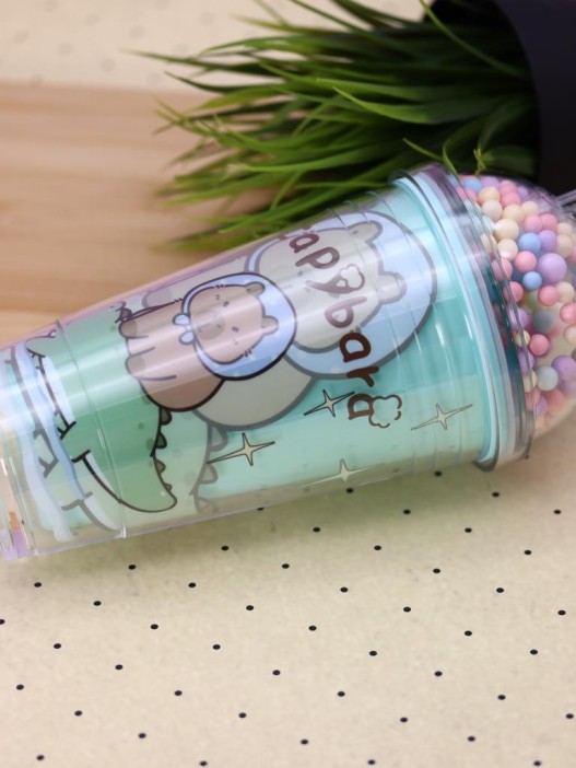 Тамблер iLikeGift &quot;Capybara in hat&quot;, green (450 мл) 