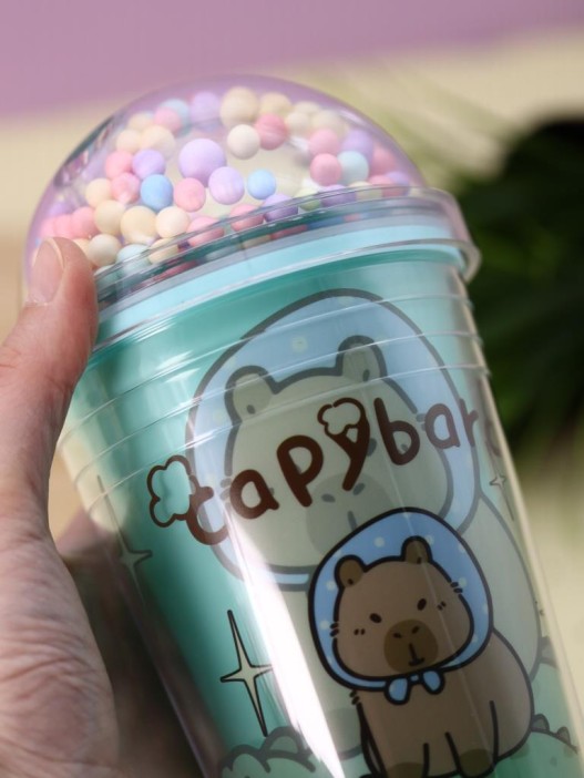 Тамблер iLikeGift &quot;Capybara in hat&quot;, green (450 мл) 