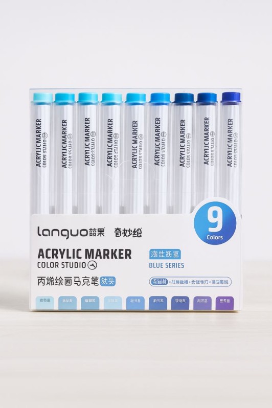 Набор акриловых маркеров 9 шт. &quot;Draw one&quot;, blue 