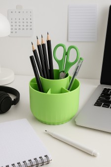 Органайзер для канцелярских принадлежностей "Round", green + стикеры