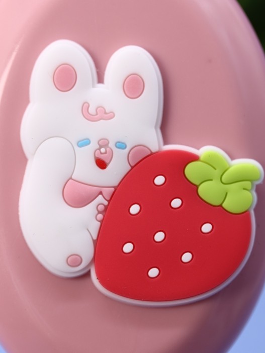 Расческа "Заяц с клубничкой", розовая 