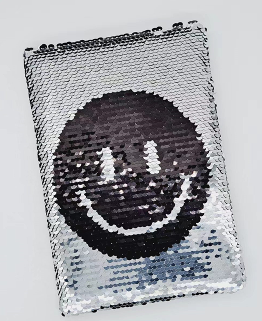 Блокнот с пайетками «Smile», silver, 21х14,5 см, плотность 70 гр. 