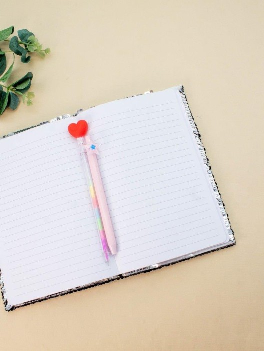 Блокнот с пайетками «Smile», silver, 21х14,5 см, плотность 70 гр. 