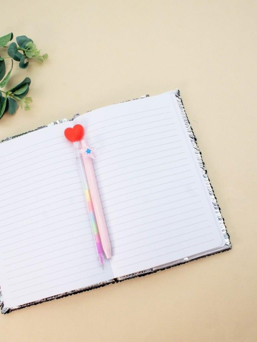 Блокнот с пайетками «Smile», silver, 21х14,5 см, плотность 70 гр. 