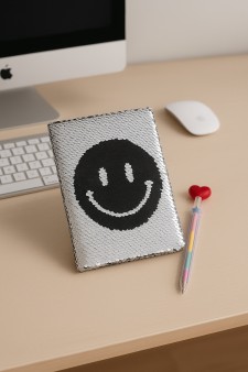 Блокнот с пайетками «Smile», silver, 21х14,5 см, плотность 70 гр.